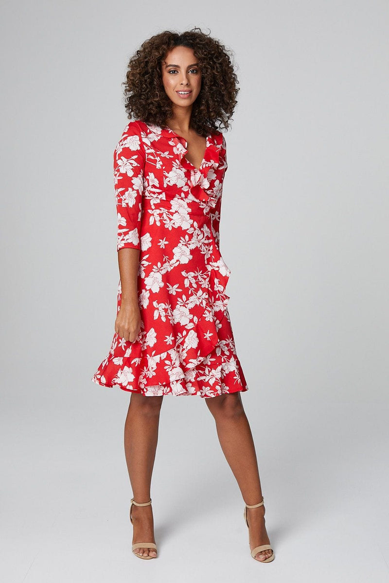 Floral 3/4 Sleeve Fit ☀ Flare Dress ...